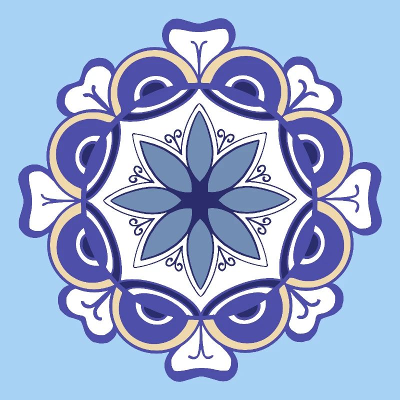 oriental pattern morocco blue tones