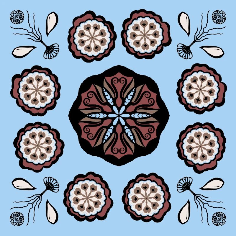 Dark flower mandala pattern