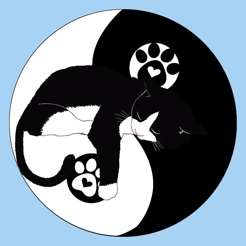 Nighttime Cat on Moon with Paws