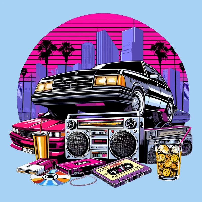 Compact Cassette Ghetto Blaster 90s Retro Gift