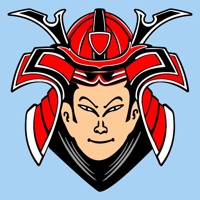 Samurai mit Helmdesign