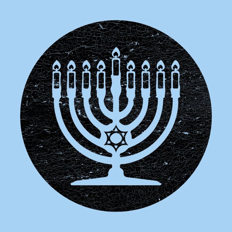 Menorah de Hanoukka chandelier dans cercle noir