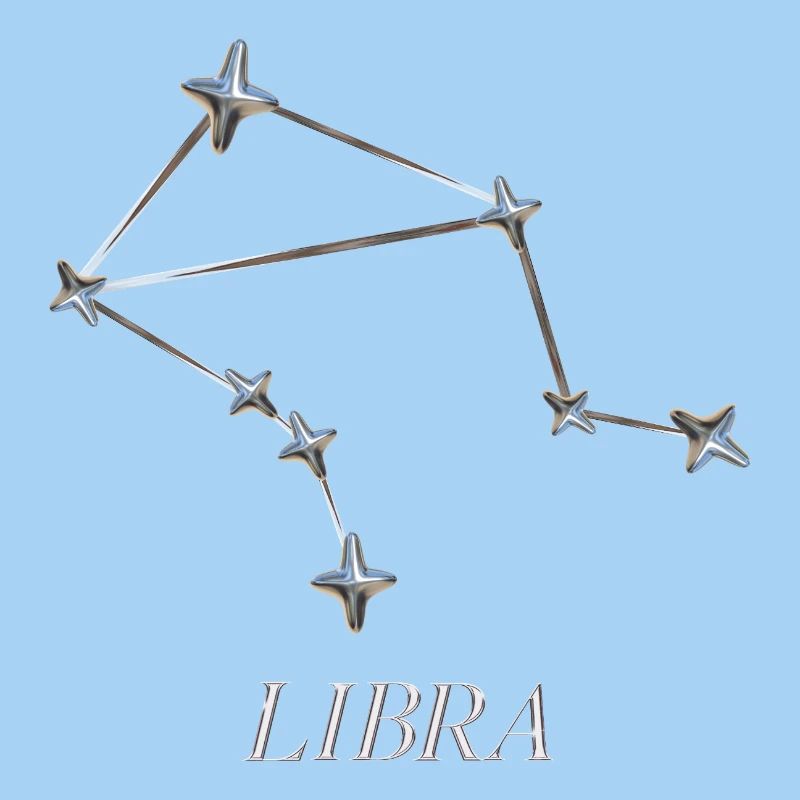 Libra Sternbild – Silber Minimal-Konstellation