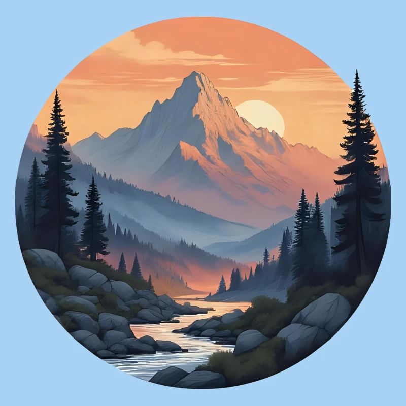 Mountain Landscape at Sunset