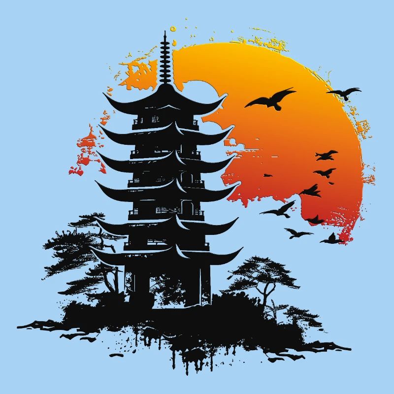 Pagode orange japan