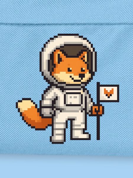 Pixelart Fuchs im Astronautenanzug