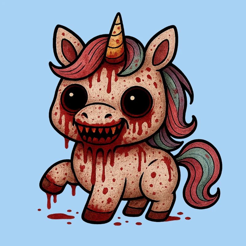 Blutiges Horror-Einhorn