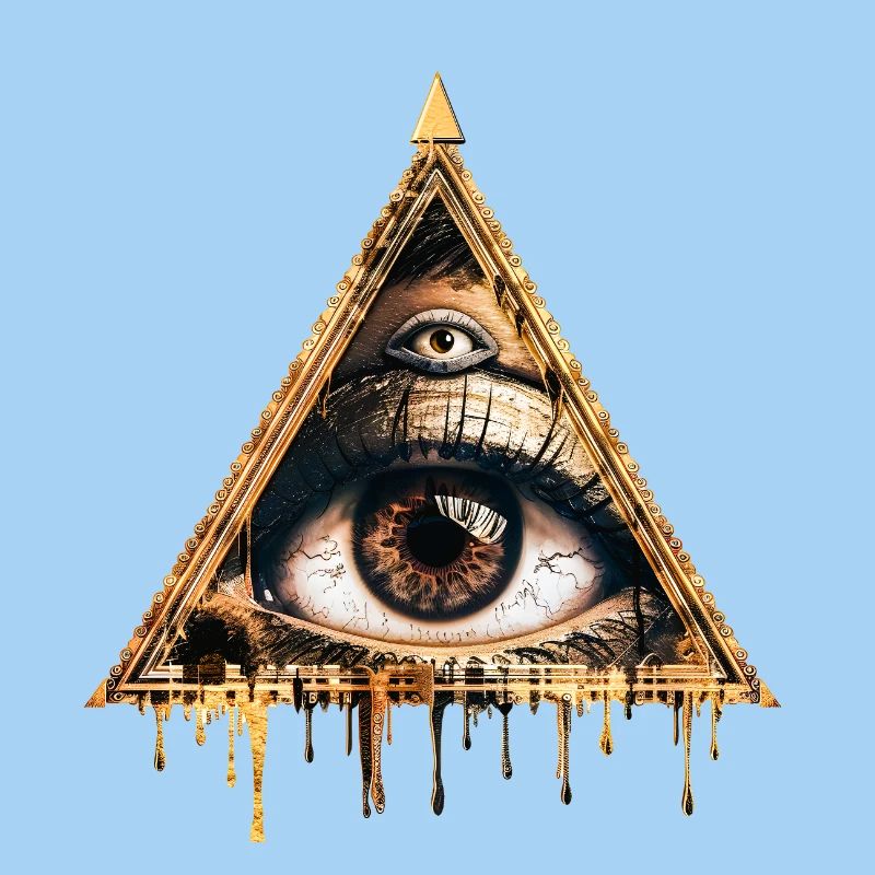 Œil mystique dans triangle doré