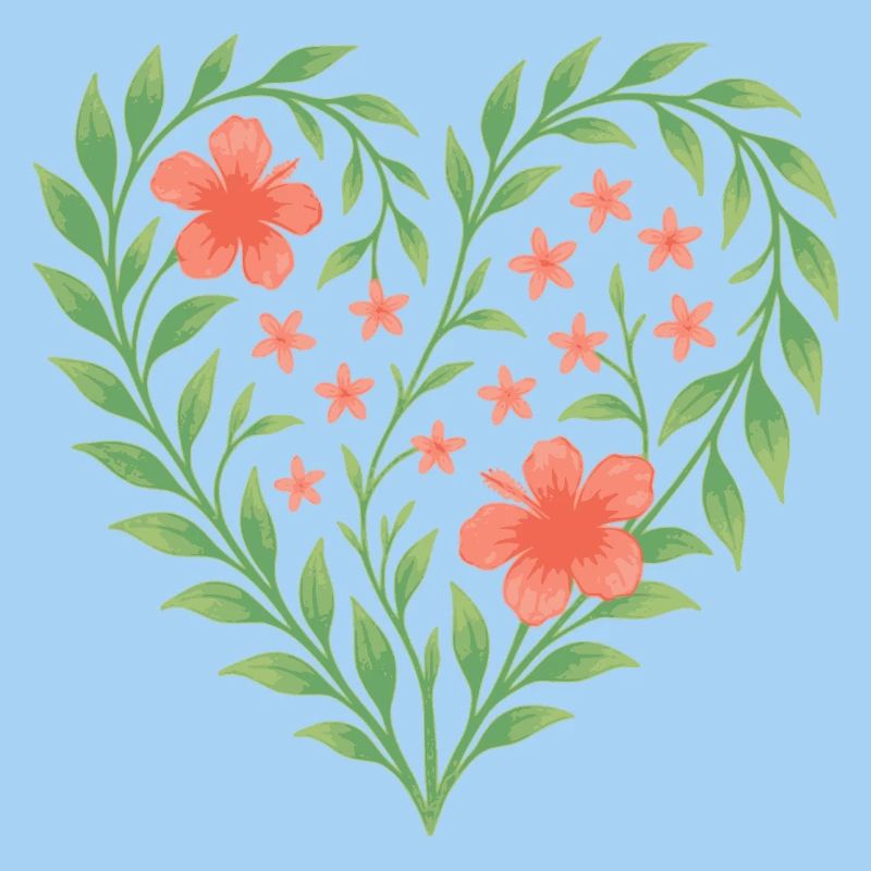 Coeur de fleur avec de délicates fleurs rouges