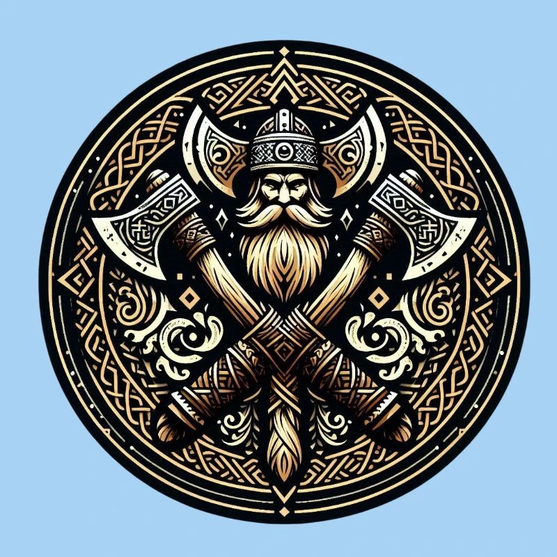 Wikingerkrieger mit Äxten