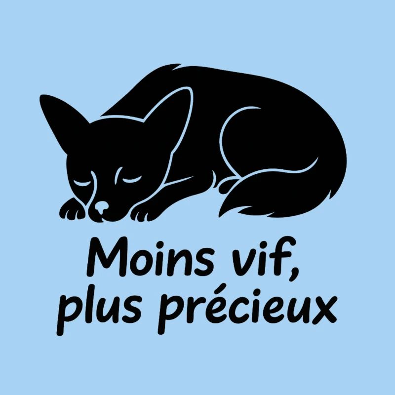 Chien endormi avec texte Moins vif