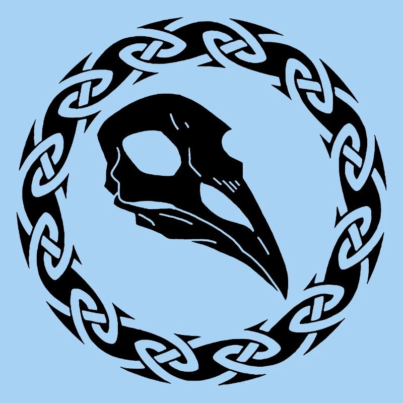 Schwarzer Wikinger Rabe Schädel