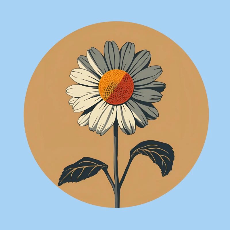 Minimalistische Gänseblümchen Illustration