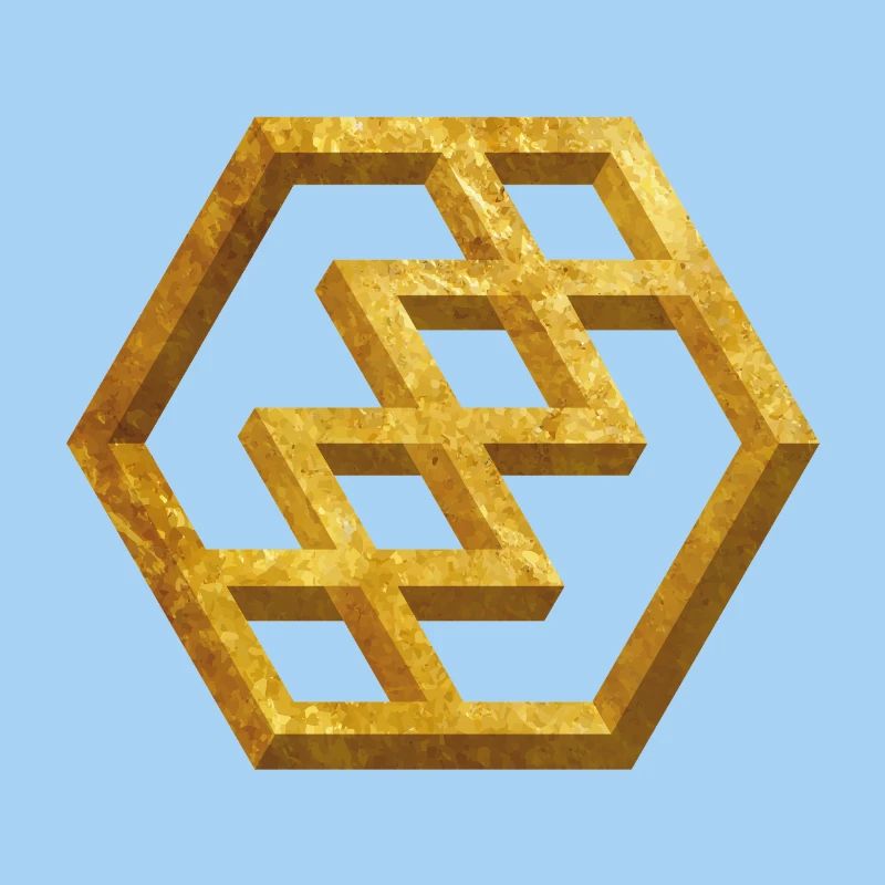 Golden Geometric Pattern