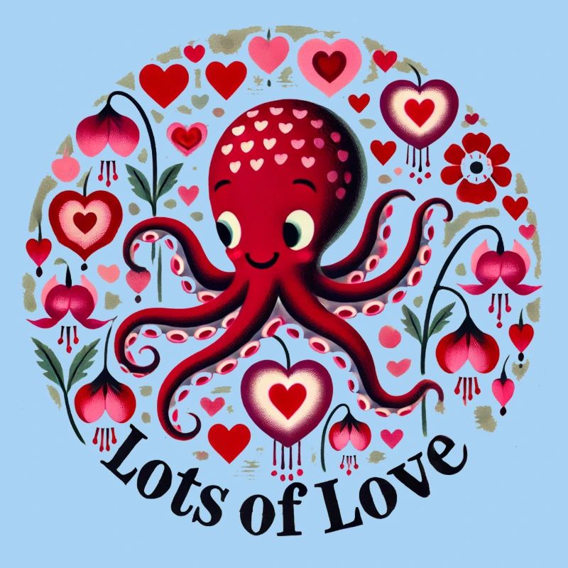 Octopus Heart Love Pattern