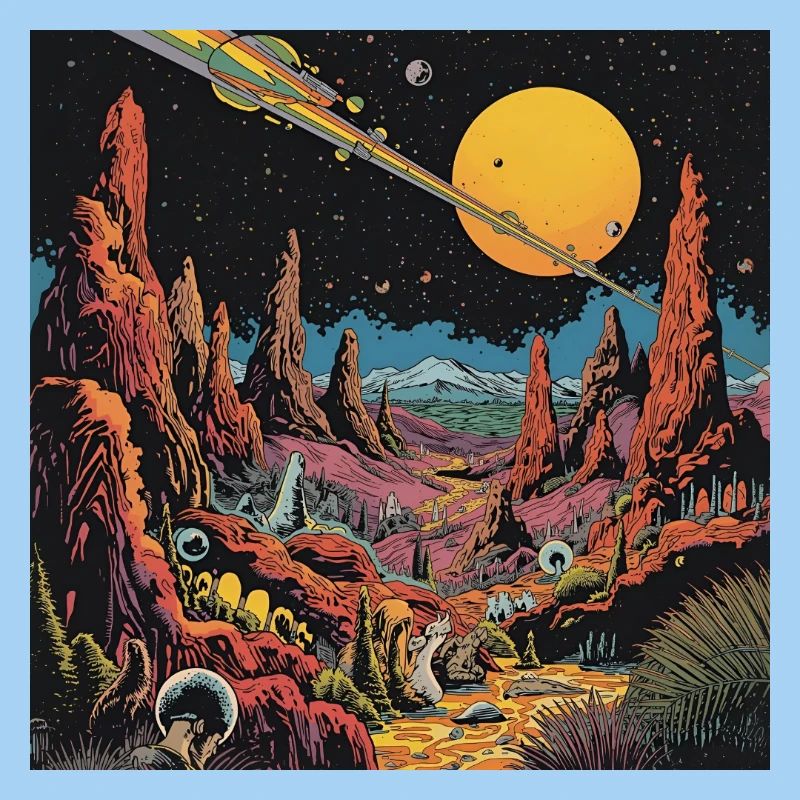 Futuristischer Alien-Planetenhimmel