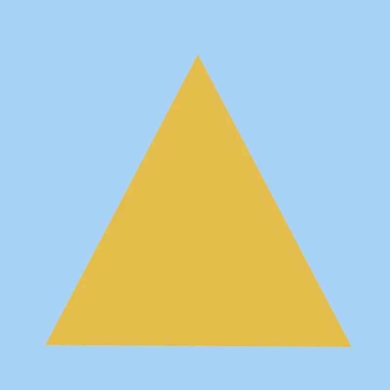 Geometric triangle motif in gold