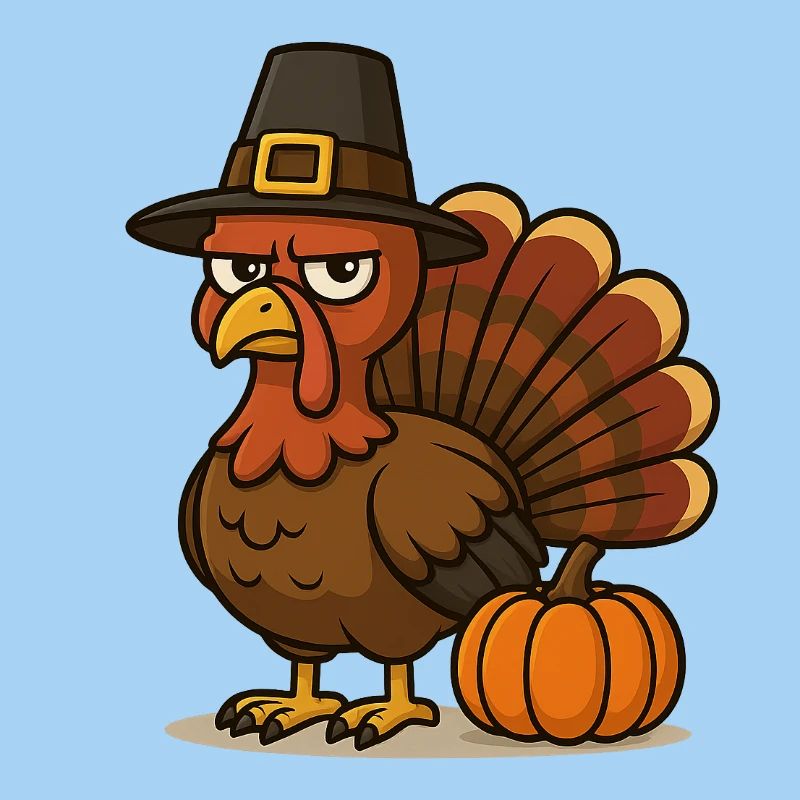 Erntedank Turkey mit Pilgerhut