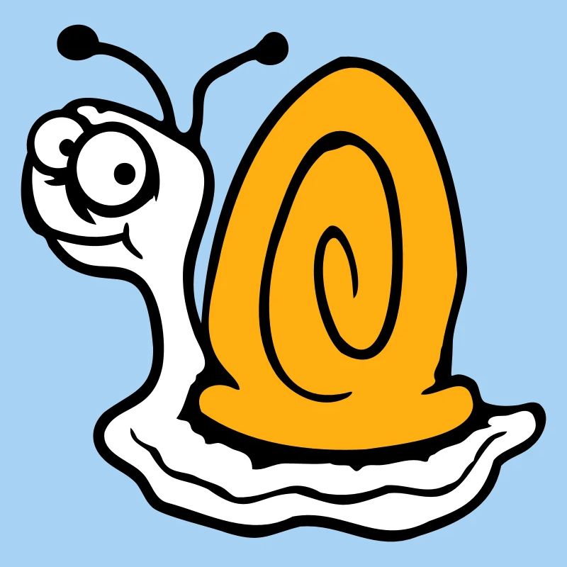 Snail anxious unsure looking back cute