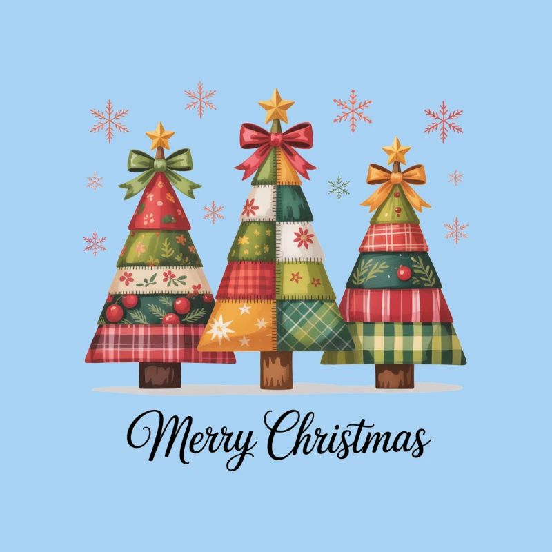 Patchwork-Christbaum-Trio