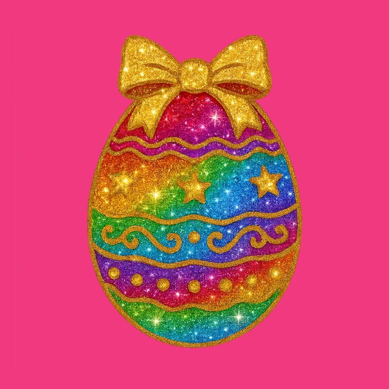 Rainbow Glitter Egg with Bow