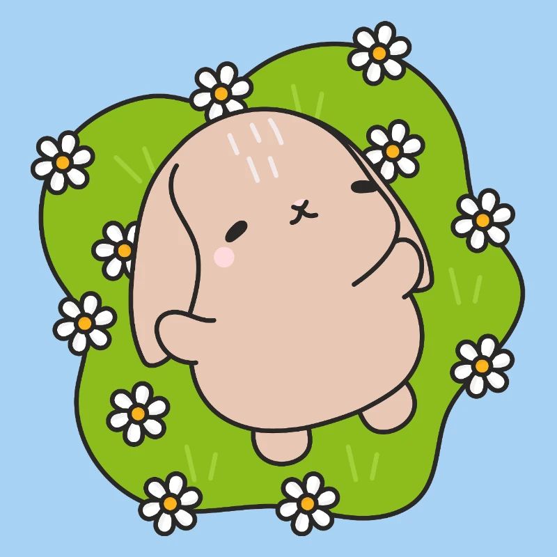 Kawaii Rabbit Under Daisies