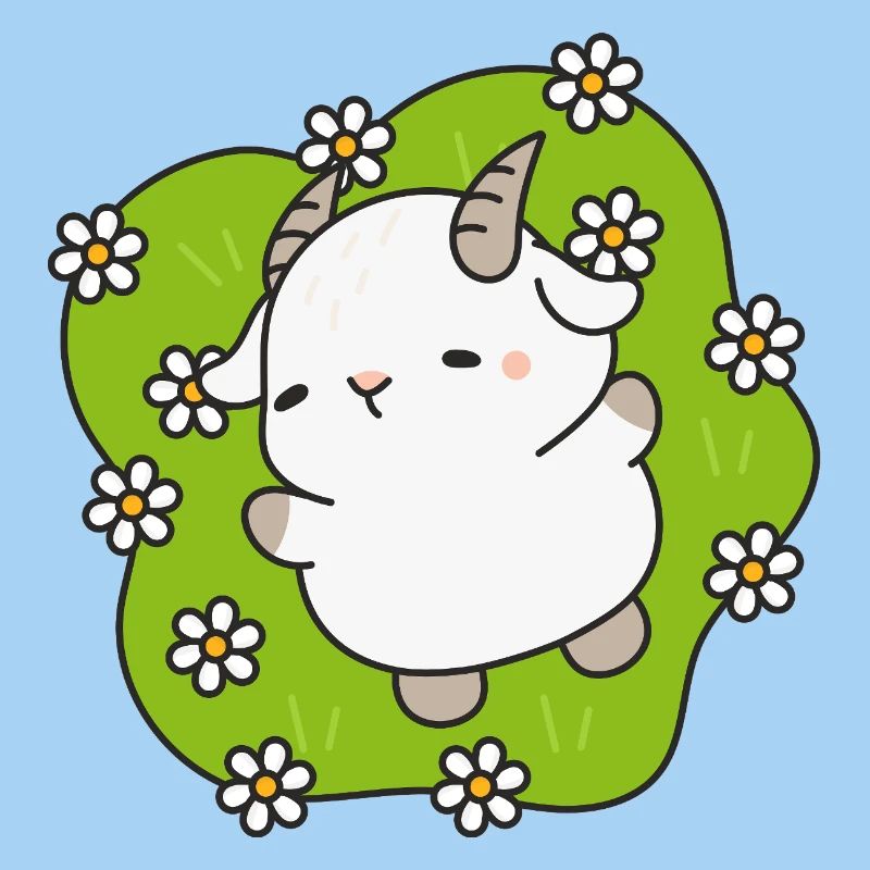 Kawaii Lamm Gänseblümchen