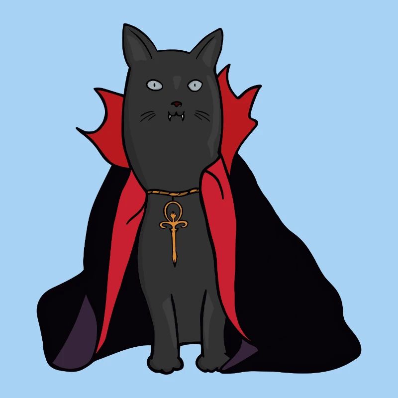 Chat vampire de minuit avec une cape