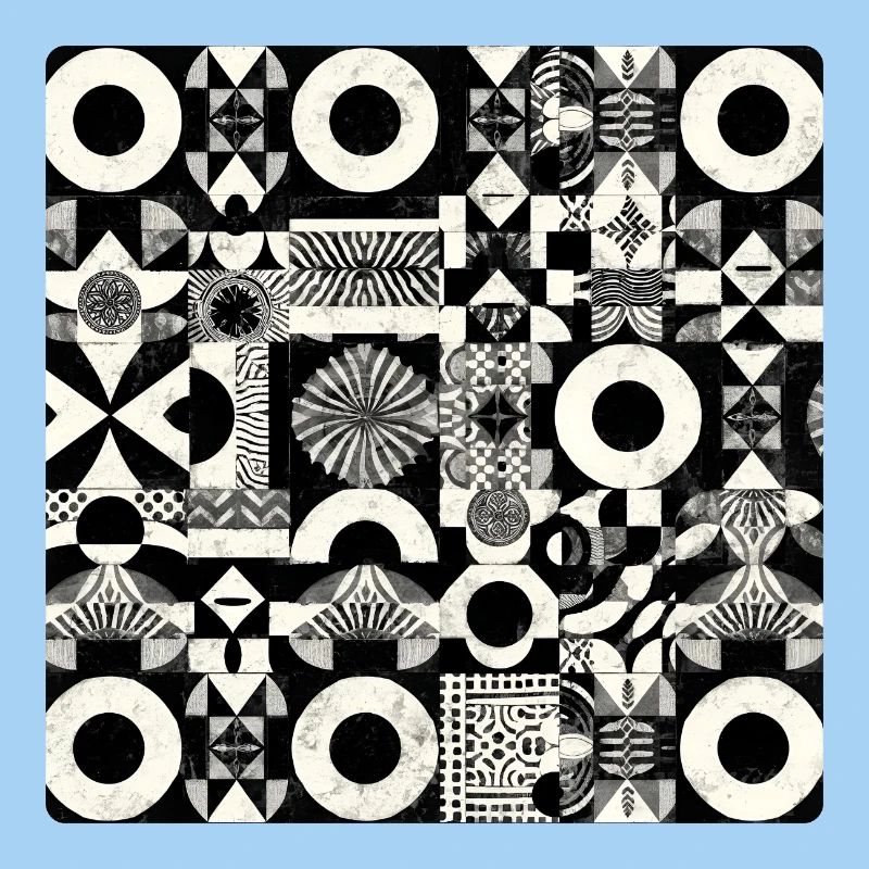 Abstract Black and White Pattern Geometry