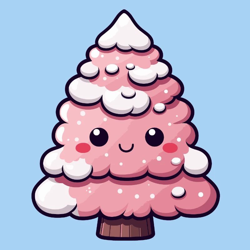Chibi Pink Snowy Tree
