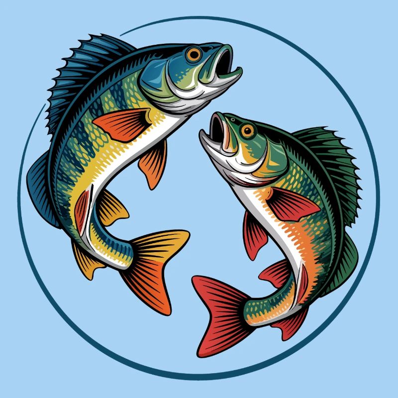 Zwei springende Barsche