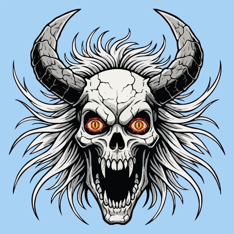Devil skull with horns