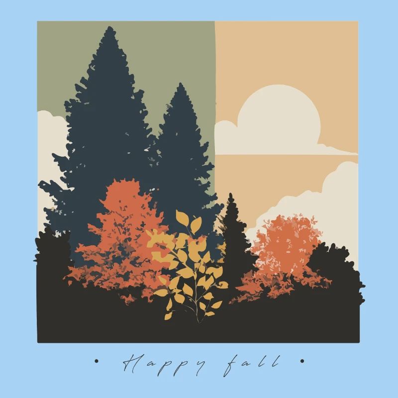 Silhouette de forêt d’automne