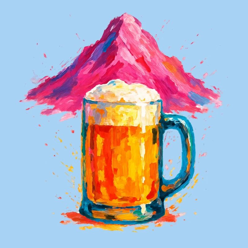 Buntes Bier Splash Motiv