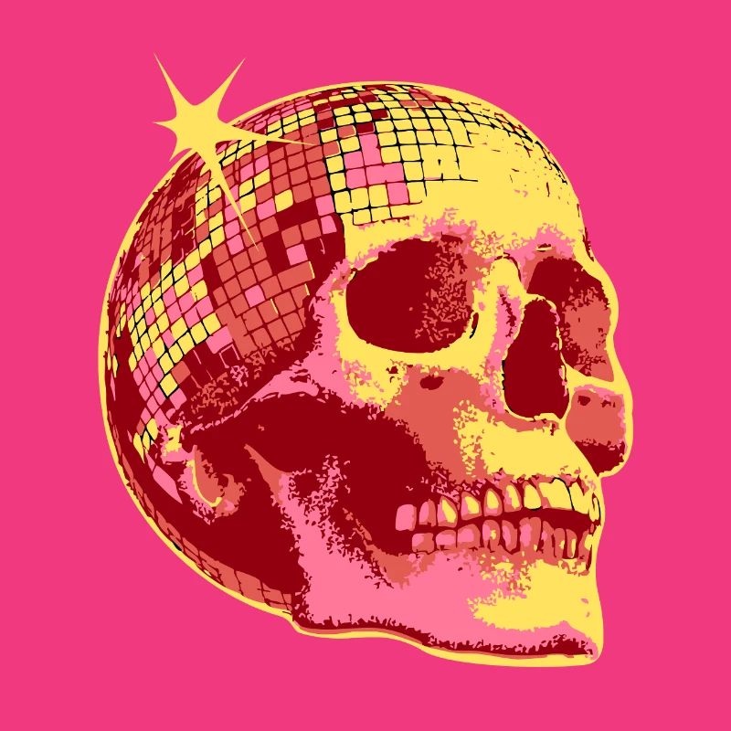 Disco Skull Mosaic Neon