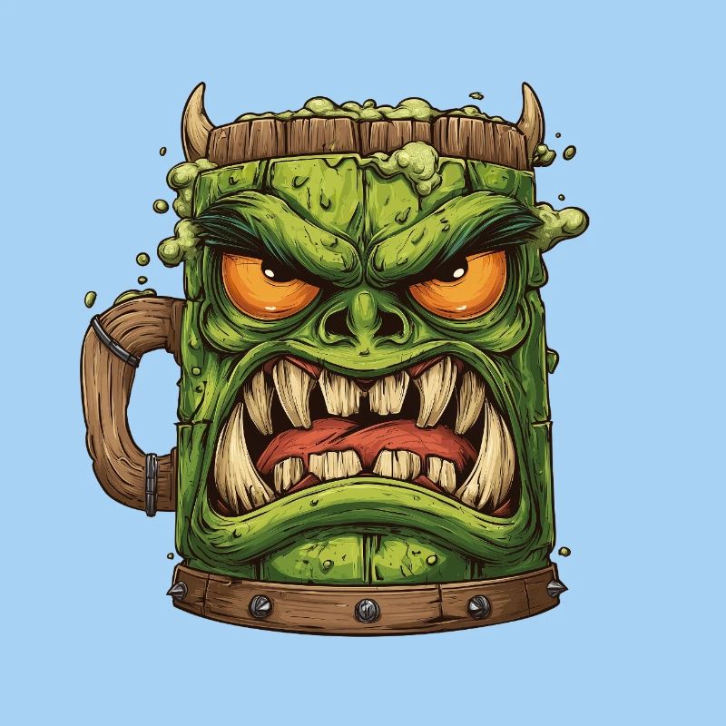 Grimmiger grüner Goblin Becher