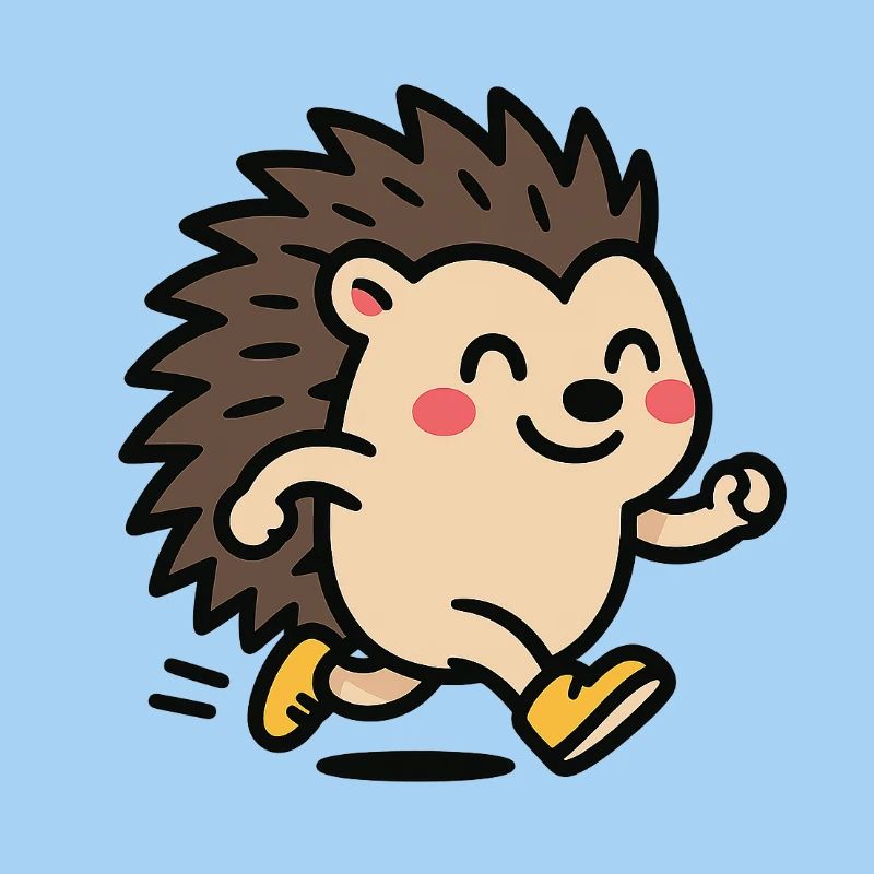 Igel Sprinter Niedliches Maskottchen