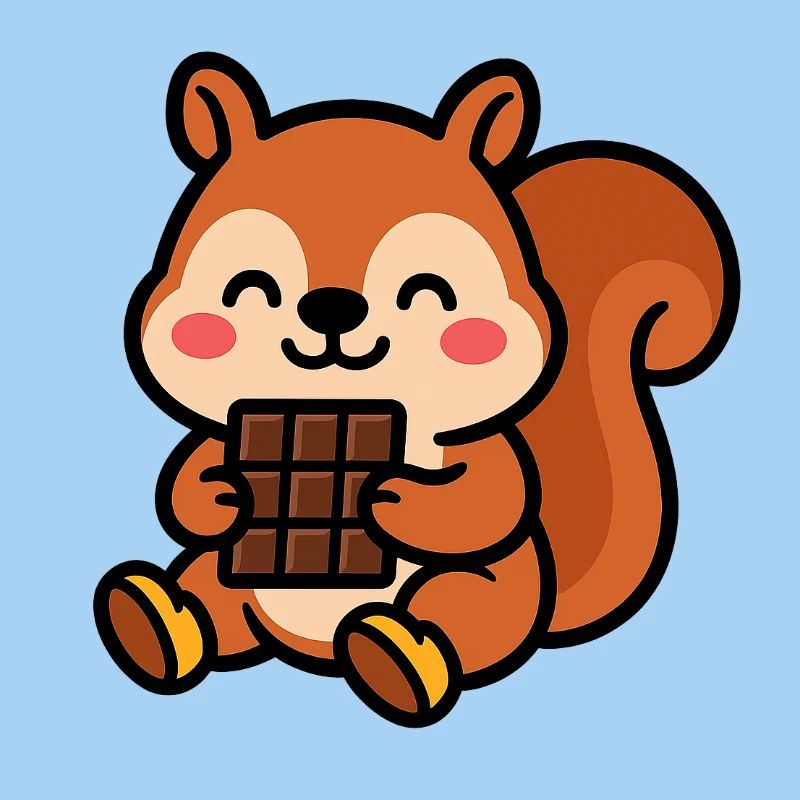 Eichhörnchen mit Schokoriegel