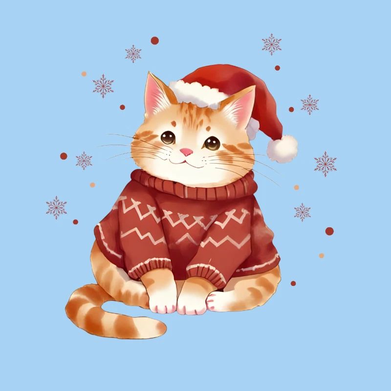 Cozy Cat Christmas Sweater Design