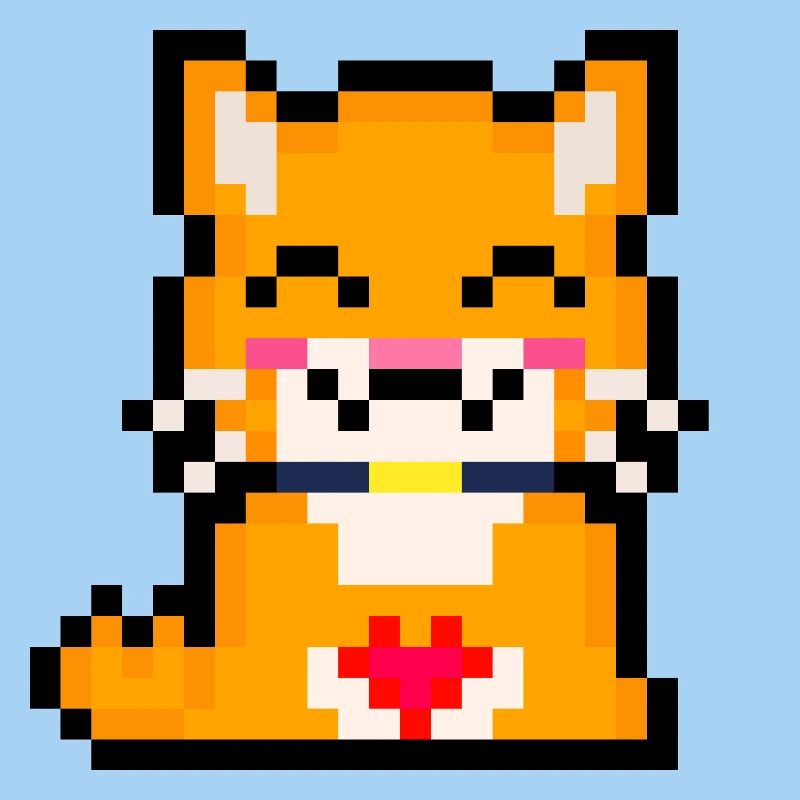 Pixelkatze mit Herz
