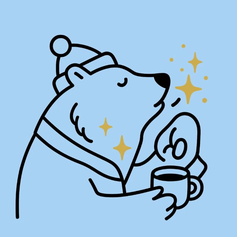 Sternenglitzer Bär Kaffeezauber
