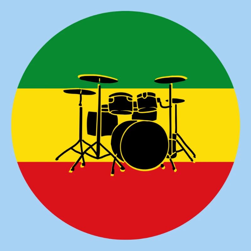 Reggae drums silhouette