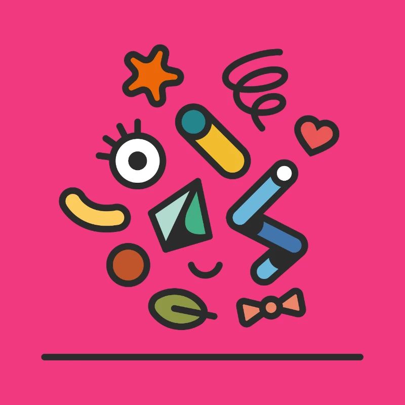 Doodle coloré abstrait Joyeux