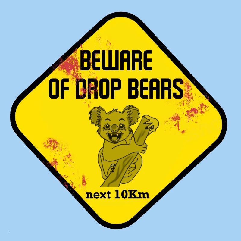 Warnschild Drop Bears