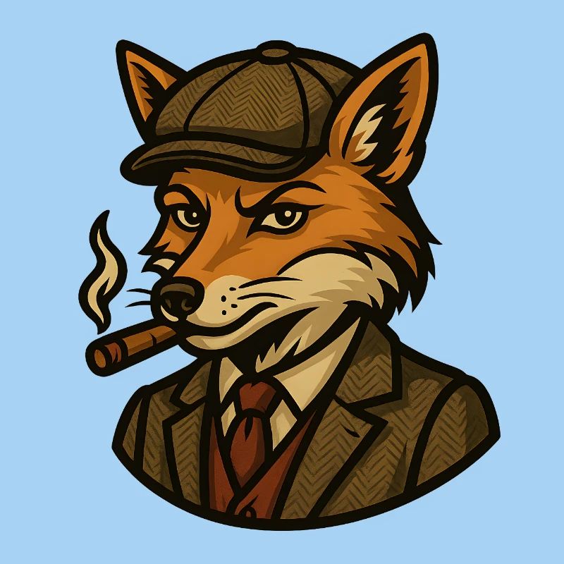 Fox with cigarettes - vintage style