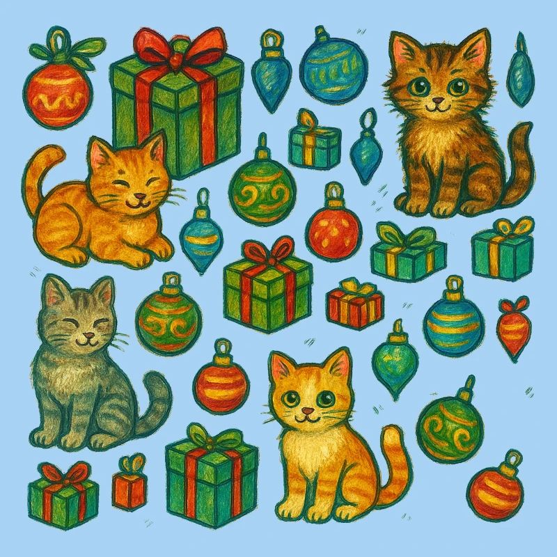 Festliches Kätzchen-Geschenkmuster