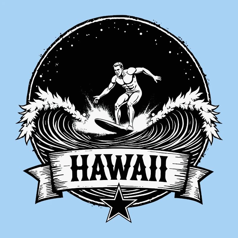 Hawaii Surfer Surfer on Pacific Wave