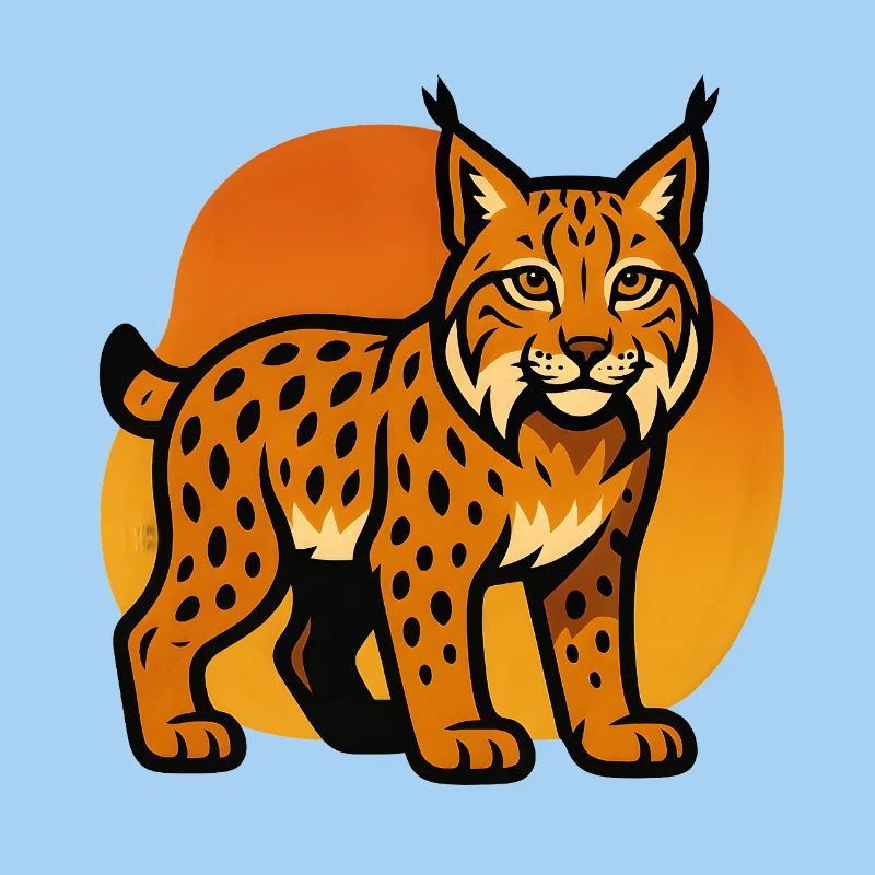 Lynx in sunset shade