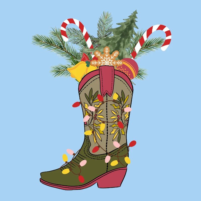 Bottes de cow-boy de Noël