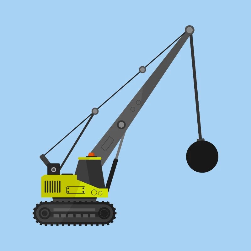 Wrecking ball crane